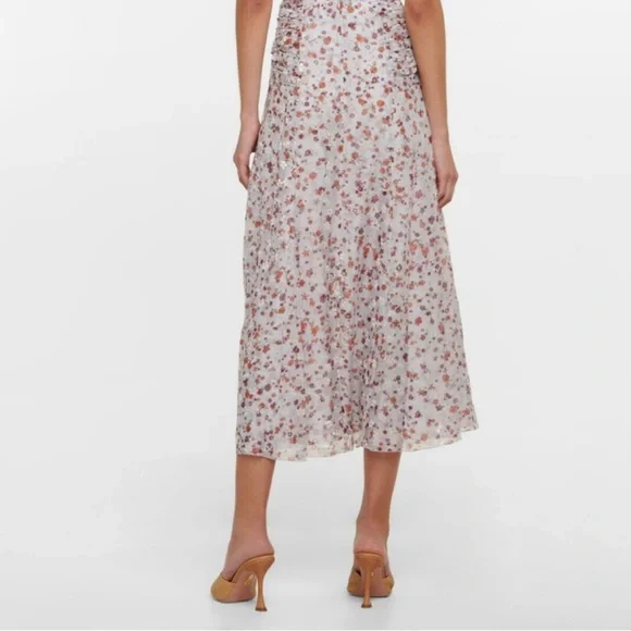 Floral print burnout velvet maxi skirt - Picture 2 of 8